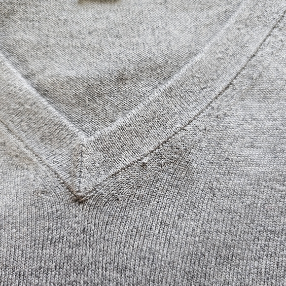 Banana Republic Luxury Silk Blend Preppy Minimalist Office Soft V-neck Sweater - Picture 3 of 5